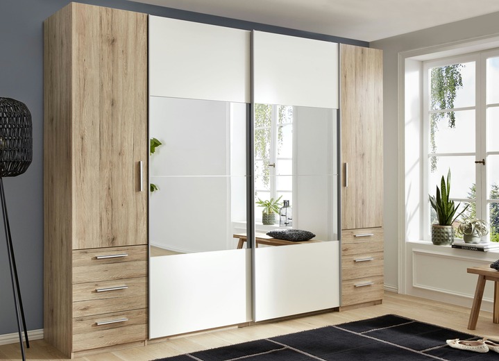Schwebeturenschrank Mit Spiegel Schranke Bader Ebay schlafzimmer schwebetuerenschrank hochglanz eiche weiss. schwebeturenschrank mit spiegel
