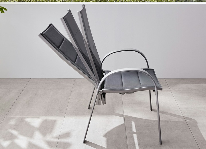 Garten - Sitzgruppe Amalfi Deluxe, in Farbe GRAU, in Ausführung Stapelsessel, verstellbar, Amalfi Deluxe, 2er-Set Ansicht 1
