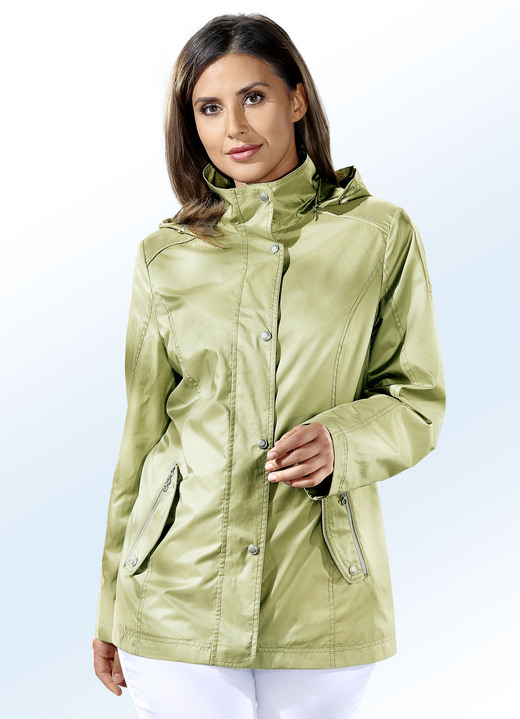 Kurz - Jacke mit abnehmbarer Kapuze, in Größe 040 bis 060, in Farbe PISTAZIE Ansicht 1