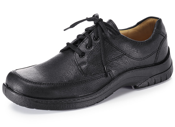 Slipper & Schnürschuhe - GINO GALANTE Schnürschuh aus edlem Leder, in Größe 040 bis 047, in Farbe SCHWARZ Ansicht 1
