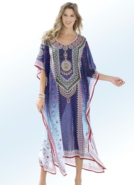 Strandkleider - Kaftan mit Schmucksteinchen, in Größe 1 (36-42) bis 3 (50-54), in Farbe MULTICOLOR