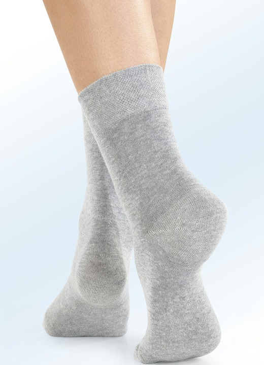 Strümpfe & Strumpfhosen - Viererpack Socken mit BIO-Baumwolle, in Größe 1 (Schuhgr. 35-38) bis 3 (Schuhgr. 43-46), in Farbe 2X SILBERGRAU MELIERT, 2X ANTHRAZIT MELIERT Ansicht 1