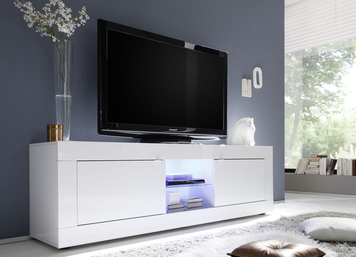 SALE % - TV-Element mit LED-Beleuchtung, in Farbe WEISS
