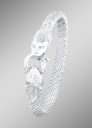 Armband aus Silber mit Löwenköpfen