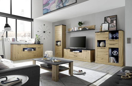 Möbel-Serie mit Korpus und Front im Dekor Artisan Eiche