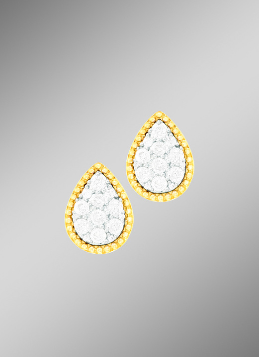 - Schicke Ohrringe mit echten Brillanten, in Farbe