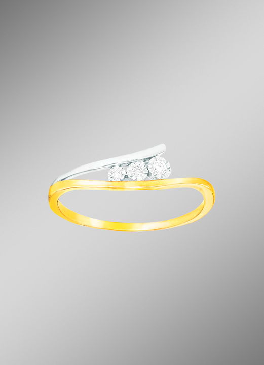 Ringe - Interessant designter Damenring mit echten Brillanten, in Größe 160 bis 220, in Farbe  Ansicht 1