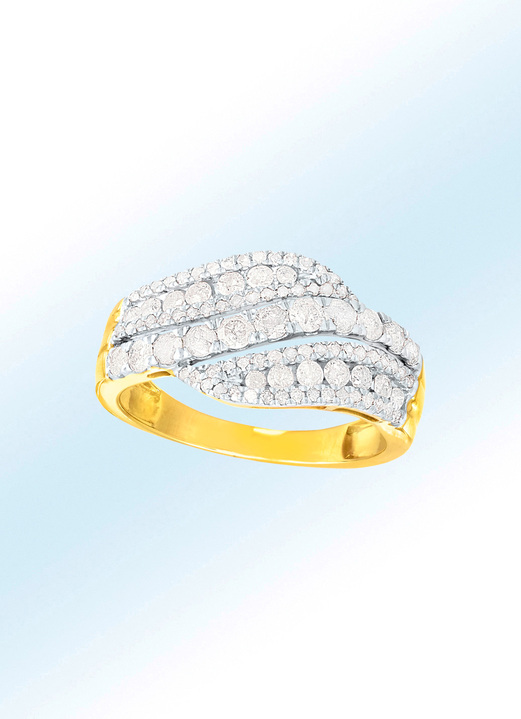 - Damenring mit Brillanten und Diamanten, in Größe 160 bis 220, in Farbe