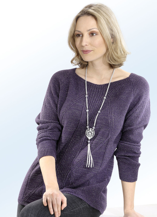 - Pullover mit Alpaka und Glitzer allover, in Farbe AUBERGINE