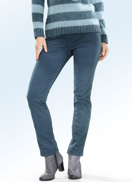 Hosen - Jeans in Schlupfform, in Größe 018 bis 052, in Farbe PETROL Ansicht 1