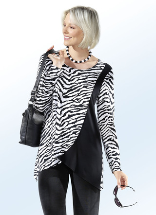 Longshirt mit zipfeligem Saumabschluss