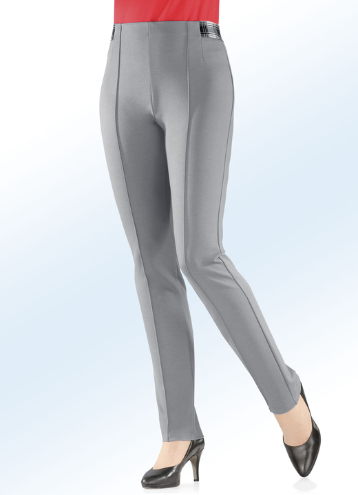 Hosen - Jersey-Hose mit spezieller Bundverarbeitung, in Größe 018 bis 245, in Farbe MITTELGRAU MEL. Ansicht 1