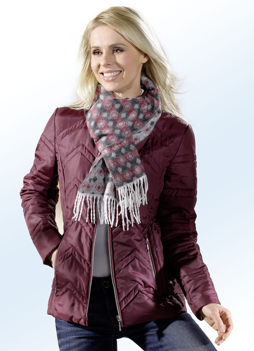 Winterjacken - Jacke mit seitlicher Längssteppung Winterjacken - Jacke mit seitlicher Längssteppung, in Größe 036 bis 052, in Farbe BURGUND-SCHWARZ