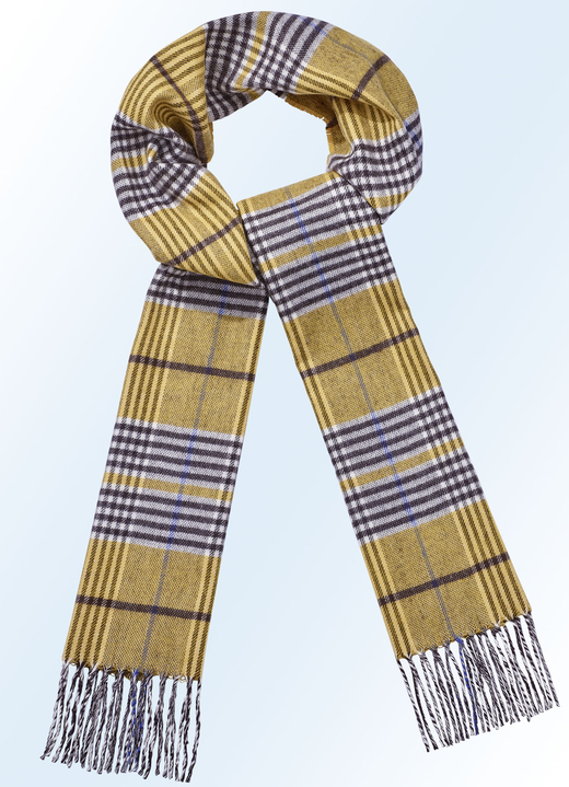 - Schal mit gedrehten Fransen, in Farbe MANGO-BUNT