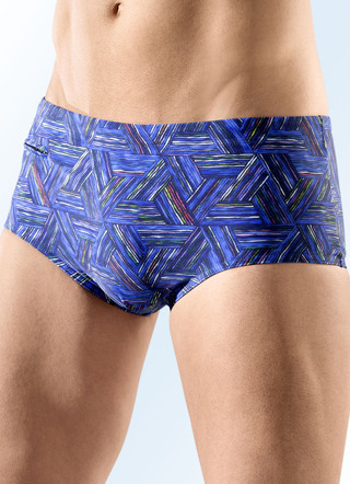 Badehose in höherer Slipform mit Reißverschlusstasche