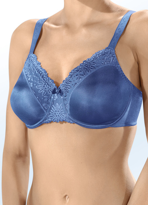 BH mit Formbügel - Triumph-Ladyform Soft-Minimizer-Bügel-BH, in Größe 075 bis 095, in Cup H, in Farbe INDIGOBLAU Ansicht 1