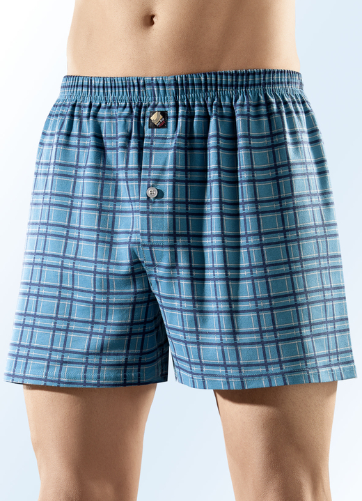 - Viererpack Boxershorts, kariert, in Größe 005 bis 012, in Farbe 2X PETROL-MARINE-GRAU, 2X MARINE-PETROL-GRAU