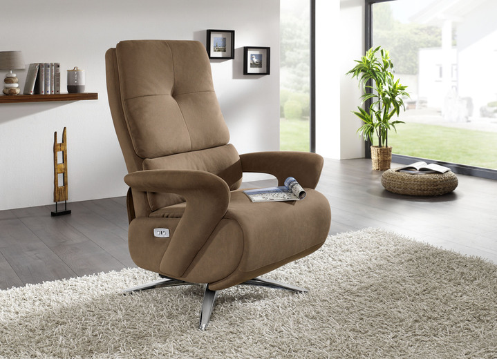 - Komfortabler Relaxsessel mit hochwertigem Textilbezug, in Farbe BRAUN Ansicht 1