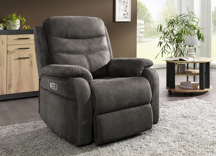 TV-Sessel / Relax-Sessel - Elektrisch verstellbarer TV-Sessel mit Motor und Aufstehhilfe, in Farbe SCHWARZ-BRAUN Ansicht 1