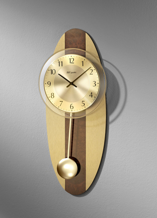 Uhren - Wanduhr mit Funkuhrwerk, in Farbe GOLD-BRAUN Ansicht 1
