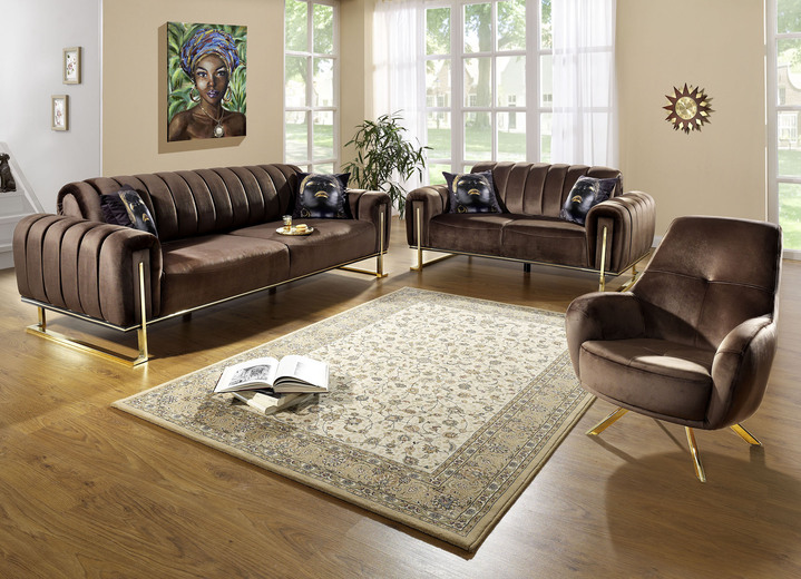 Polstergruppen - Frei im Raum aufstellbare Polstermöbel mit stabilem Metallgestell, in Farbe BRAUN, in Ausführung Sessel Ansicht 1
