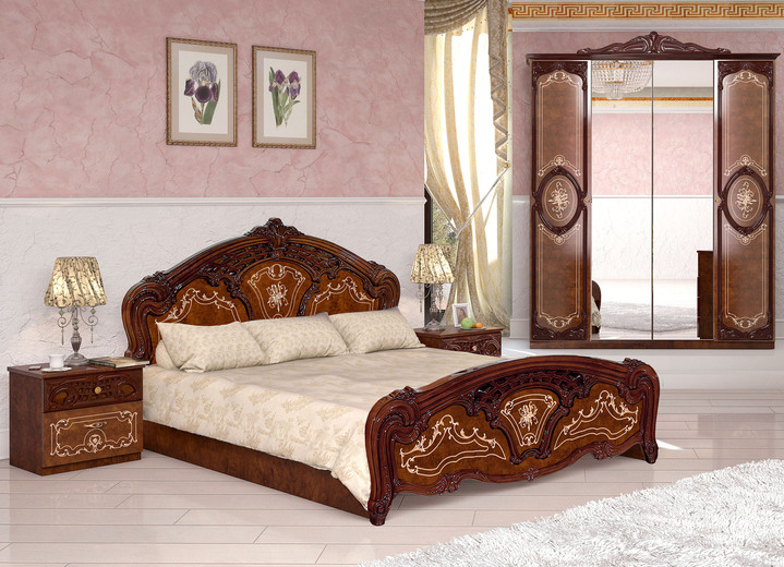 Schlafzimmer-Set, 4-teilig, mit Hochglanz-Oberfläche und ...