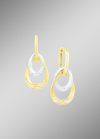 Eleganter Bicolor-Ohrring mit 98 Brillanten