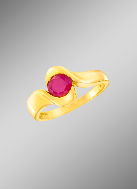 Ringe - Damenring mit echtem Rubin, in Größe 160 bis 220, in Farbe