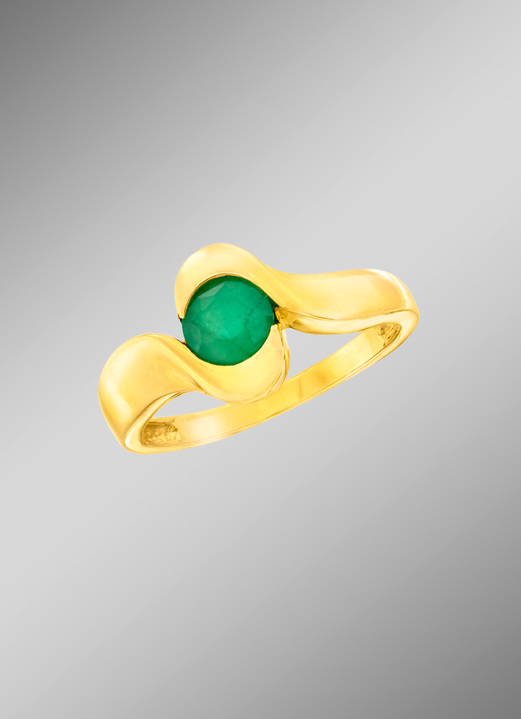 Ringe - Damenring mit echtem Smaragd, in Größe 160 bis 220, in Farbe