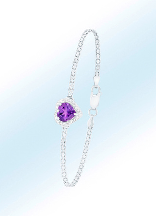 Bezauberndes Armband mit echt Amethyst und echten Weißtopasen