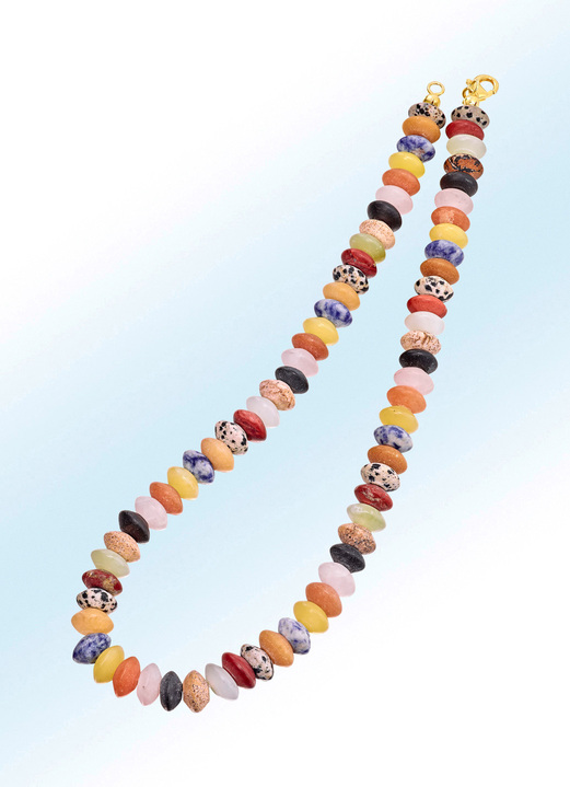 - Interessante Halskette mit echten Edelsteinen, in Farbe