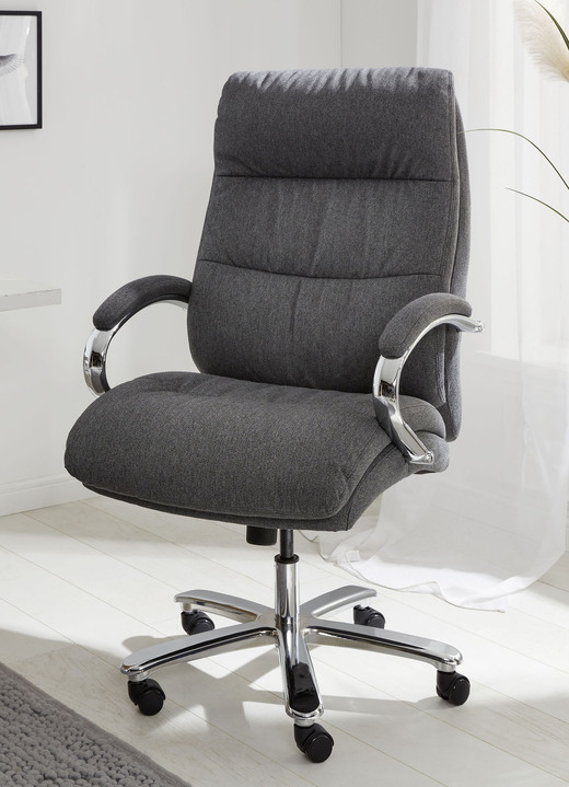 Chefsessel / Bürostuhl - Komfortabler Chefsessel, in Farbe GRAU, in Ausführung Webstoff Ansicht 1