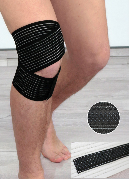 - Kniebandage mit Anti-Rutschbeschichtung, in Farbe WEISS
