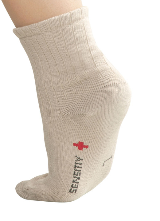 - BIG-Sensitiv-Socken von Fußgut, in Größe L (35–38) bis XXL (43–46), in Farbe BEIGE