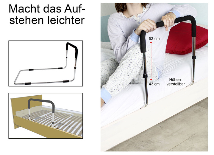 - Macht das Aufstehen leichter: Bett-Aufstehhilfe, in Farbe SILBER-SCHWARZ Ansicht 1