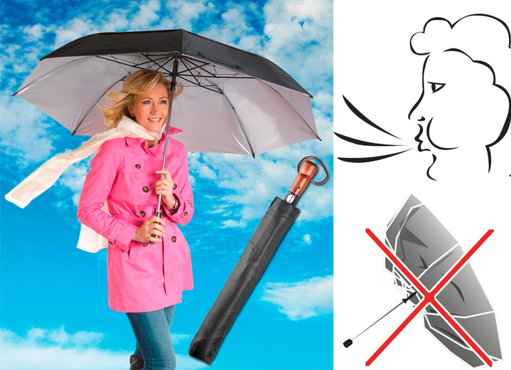 Regenschirme - Sturm-Regenschirm, in Farbe SCHWARZ Ansicht 1