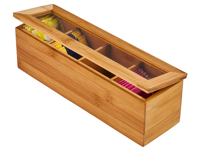 - Teebeutel Box aus Bambus, in Farbe BRAUN