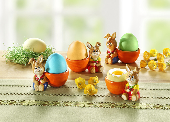 - Eierbecher aus Porzellan, 4er-Set, in Farbe BUNT