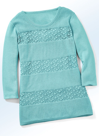 Pullover mit Struktur- und Ajourmix