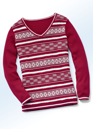 Pullover mit Mustermix-Vorderteil