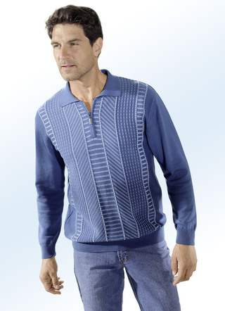 Polopullover mit kurzem Reissverschluss in 2 Farben