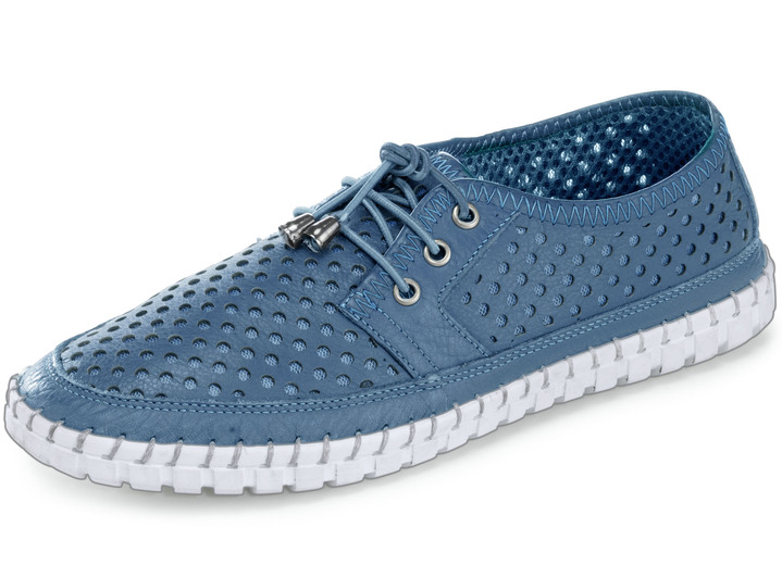 - Gemini Schnürschuh mit pfiffiger Zierlochung, in Größe 036 bis 041, in Farbe JEANS Ansicht 1