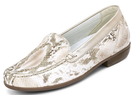 Waldläufer Mokassin-Slipper mit Reptilprägung