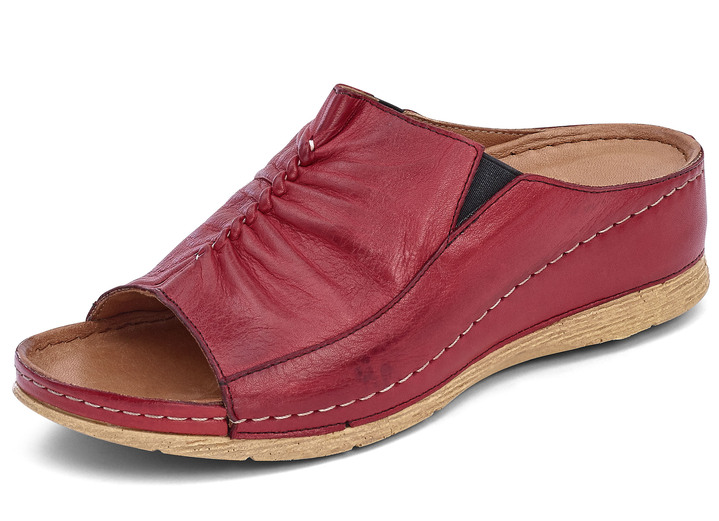 Sandaletten & Pantoletten - Gemini Pantolette mit seitlichen Gummizügen, in Größe 036 bis 042, in Farbe ROT Ansicht 1