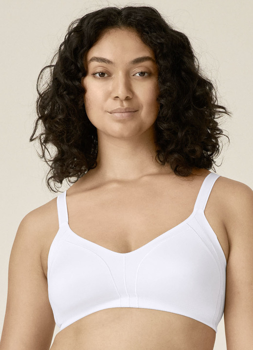 BH ohne Formbügel - Naturana Minimizer-BH mit vorgeformten Cups, in Größe 075 bis 105, in Cup F, in Farbe WEISS Ansicht 1