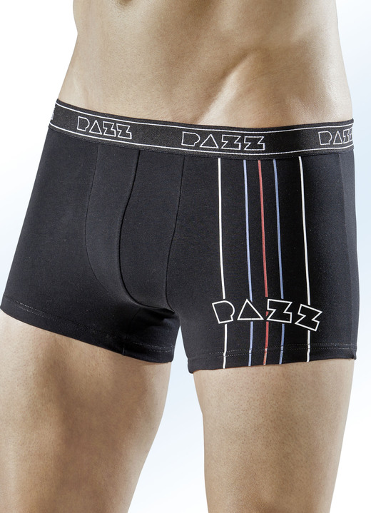 Pants & Boxershorts - Viererpack Pants, uni mit Druckmotiv, in Größe 006 bis 010, in Farbe SCHWARZ