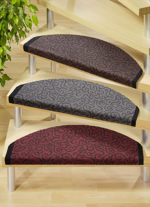 Läufer & Stufenmatten - Robuste Stufenmatten mit bedrucktem Rand, in Größe 151 (Stufenmatten, 2er-Pack) bis 325 (Stufenmatten, 15er-Pack), in Farbe ROT