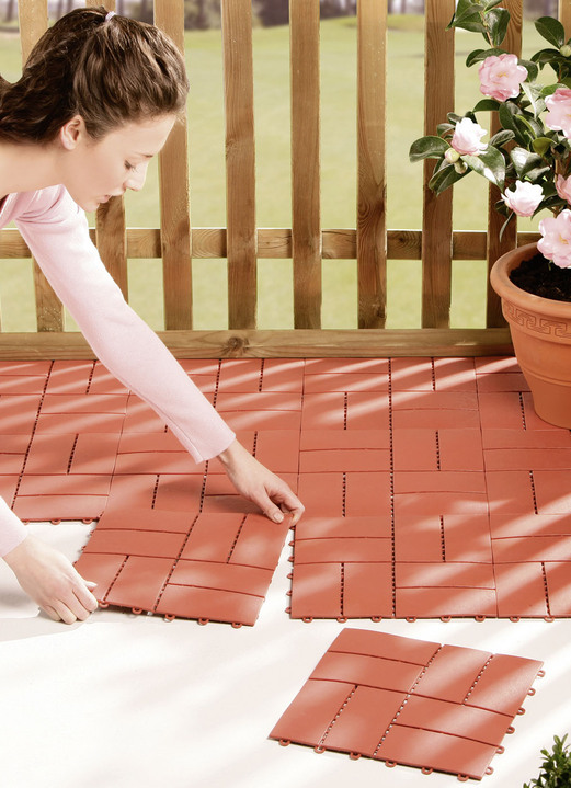 Gartenpflege - Terrassenplatten-Set, 12-teilig, in Farbe TERRAKOTTA Ansicht 1