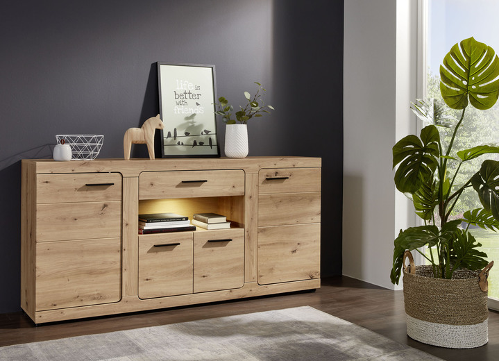 - Sideboard mit LED-Beleuchtung, in Farbe ARTISAN EICHE