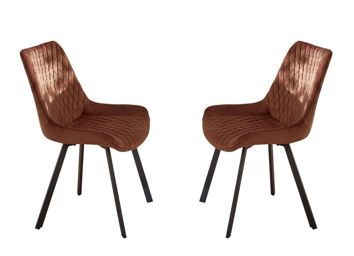 - Stühle, 2er-Set, mit schwarzen Metallfüßen, in Farbe BRAUN Ansicht 1